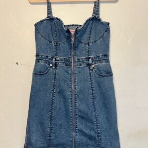 Juicy Couture Blue Denim Zip-Up Dress NWOT